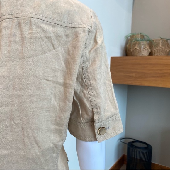 Elie Tahari linen button down shirt, Size 8 - Picture 9 of 10